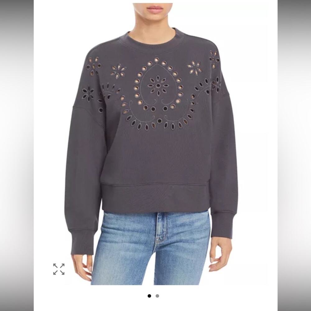 NWOT: Rails Alice Vintage Black Eyelet Sweatshirt Size M